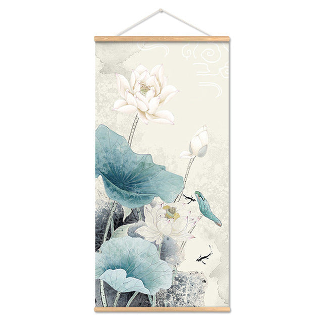 Flower Art Scroll Wall Mural
