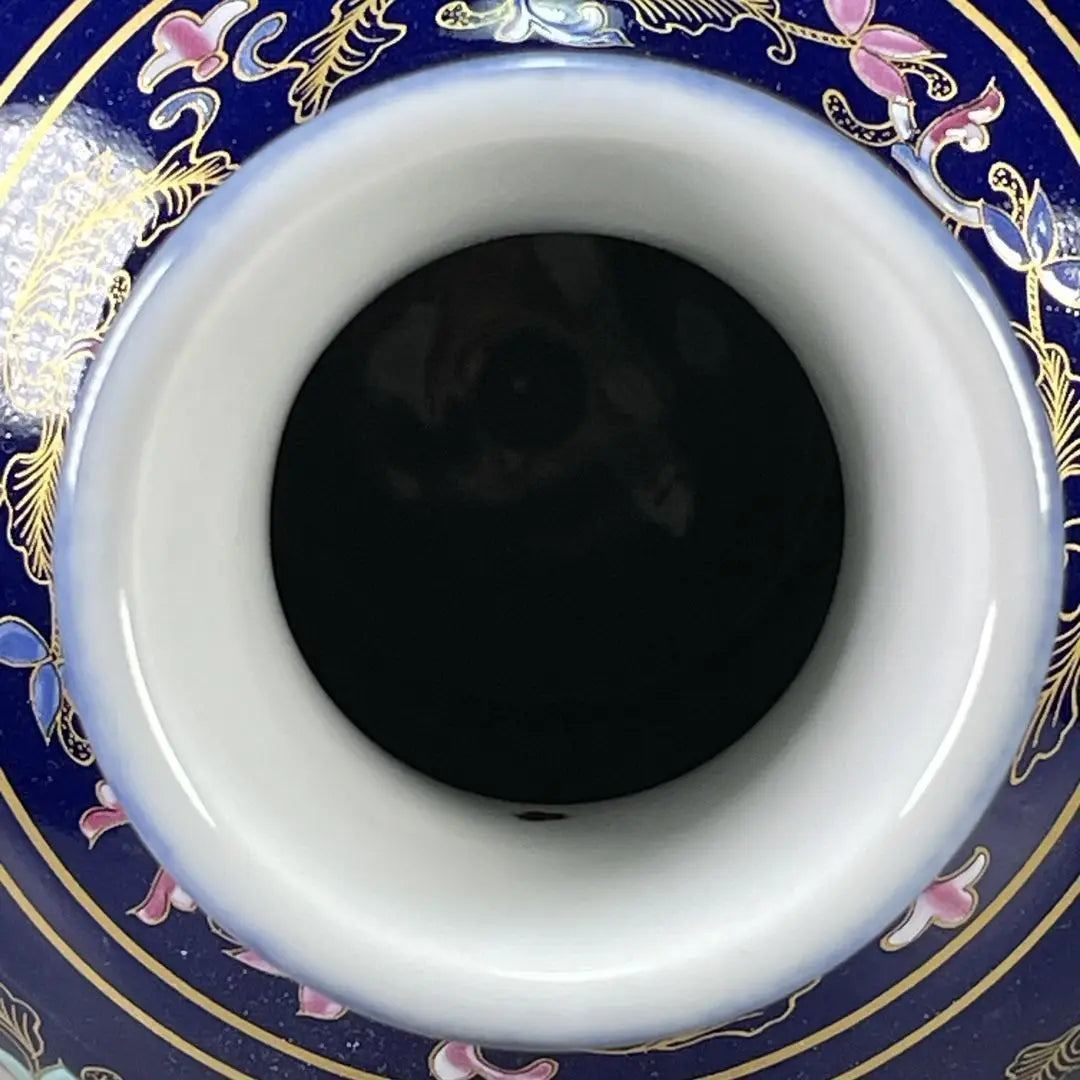 Qing Dynasty Qianlong Blue-Glazed Floral Enamel Vase Replica | One-of-a-Kind Handmade Porcelain