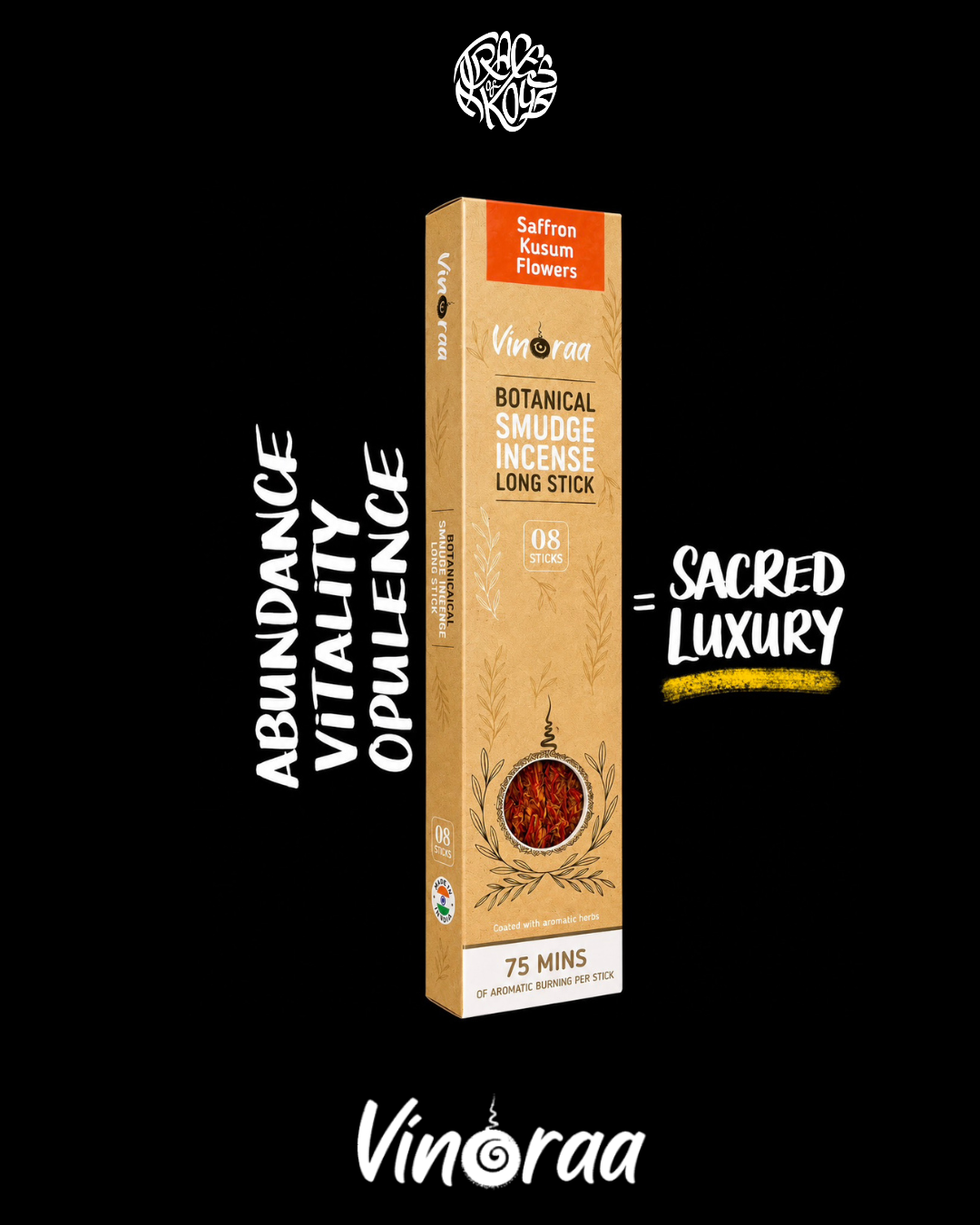 Sandal Wood - 8 Sacred Natural Incense Sticks