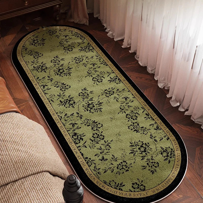 Retro Oval Living Room Carpet Floral Pattern Classic Creative Art Bedroom Runner Rug Home Decoration Sofa Coffee Table Mat Tapis