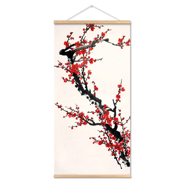 Flower Art Scroll Wall Mural