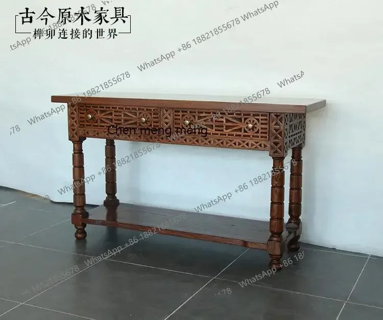 Q181 Southeast Asian Style Solid Wood Entryway Table Ancient and Modern Natural Wood Furniture Vintage Entryway Table