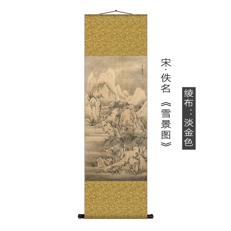 Antique Hanging Paintings Teahouse Scroll Decorative Painting Famous Silk Hanging Paintings Room Decor Aesthetic Wall Art