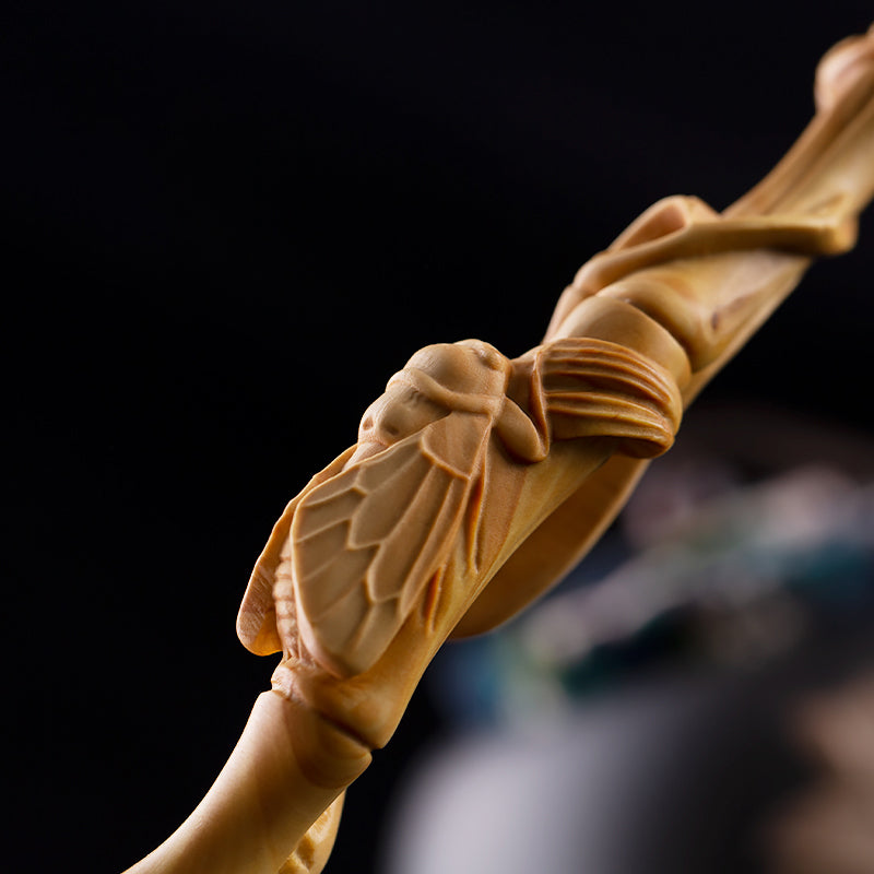 Yueqing Boxwood Carved Chinese Spoon for Tea