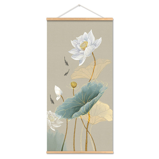 Flower Art Scroll Wall Mural