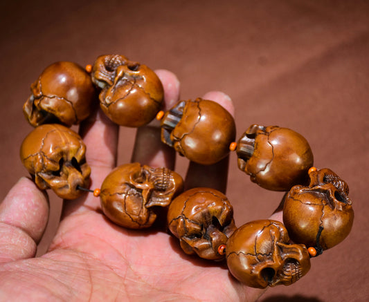 Olivary Nucleus Skull “Shatuolin” Pendant – Temple Dharma Amulet
