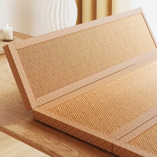 Alfombrilla japonesa Tatami de ratán plegable – Alfombra de suelo refrescante de verano