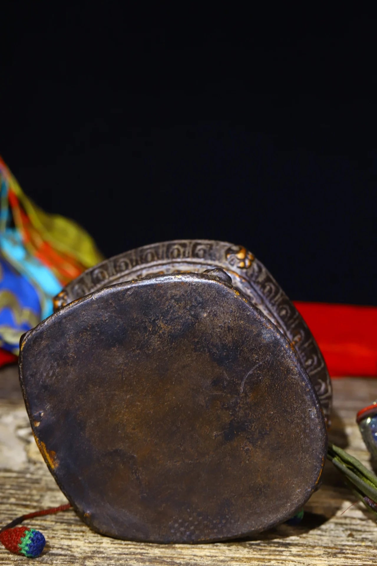 6" Bodhi Root Buddhist Temple Drum – Handcrafted Wood