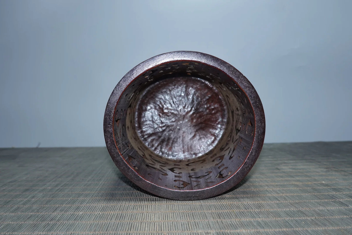 7" Bambus geschnitzter Ruyi-Tier-Stiftehalter – Tempel-Pinselhalter