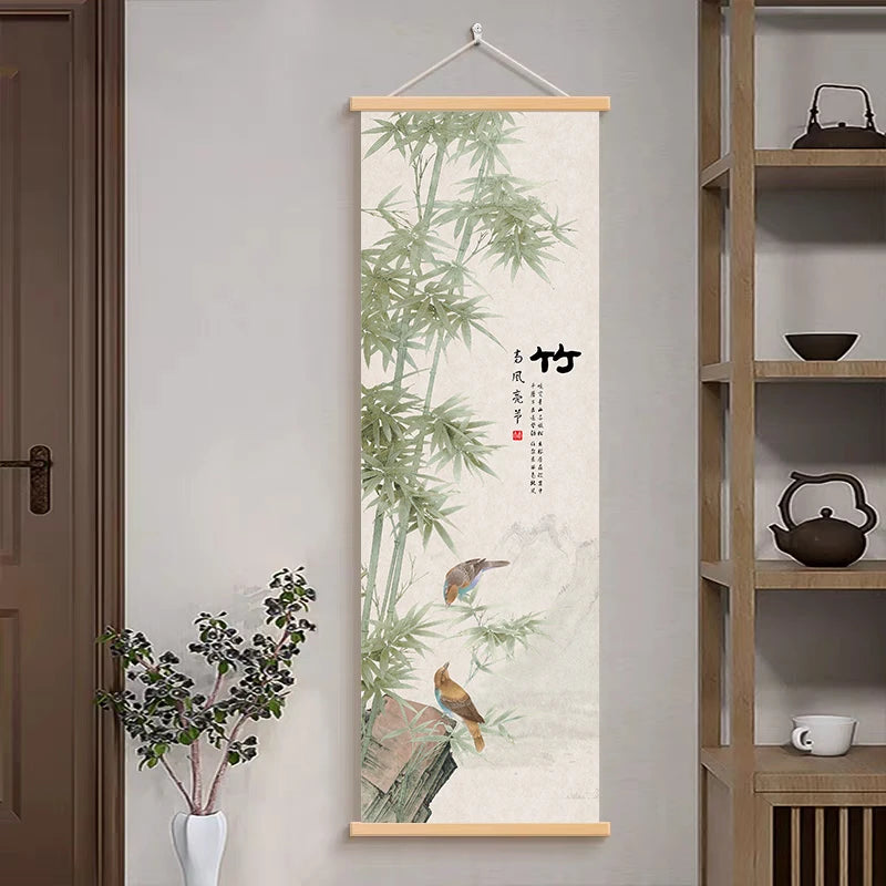 Landscape solid wood scroll painting, home decoration painting, poster wall art wall, art decoration canvas