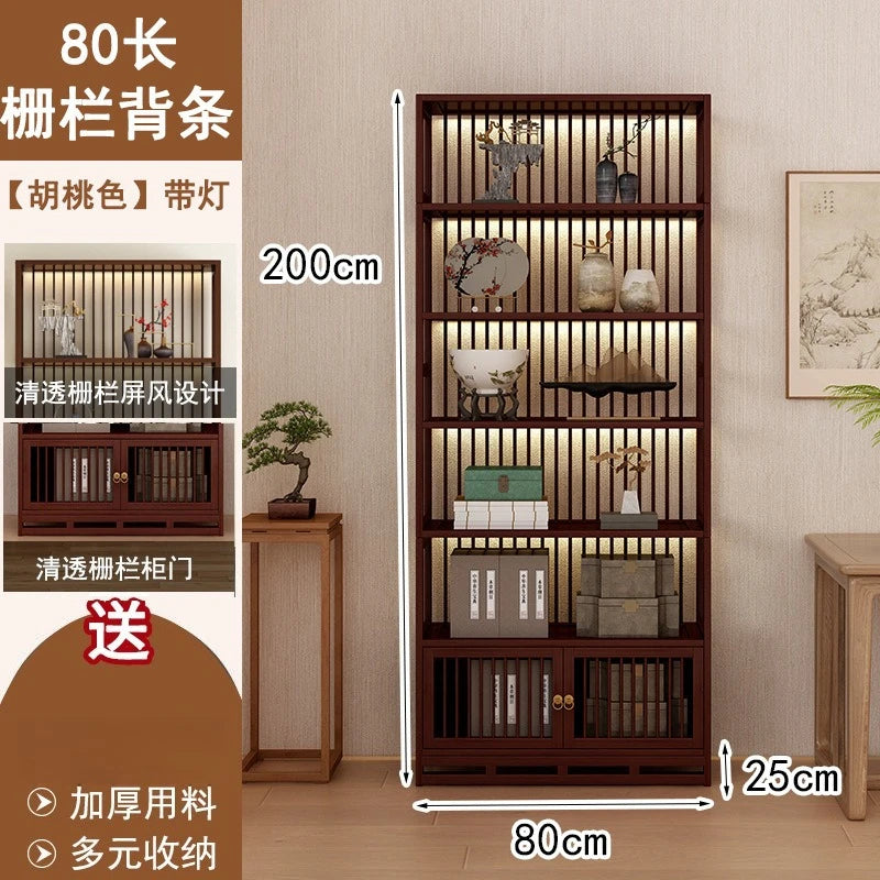 Chinese Duobao Pavilion Bogu Cabinet | Illuminated Tea & Curio Display Shelf