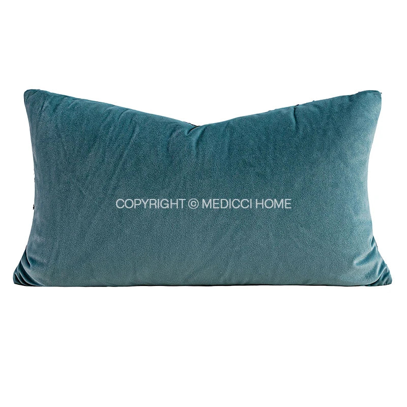 Oriental Ancient Indigo Hand-Tufted Cushion Cover – Jungle Throw Pillowcase