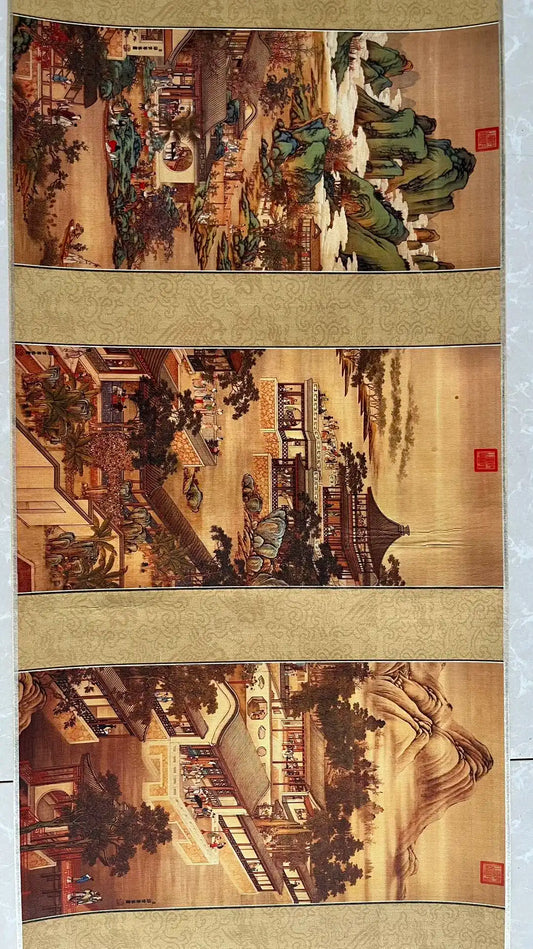 Lang Shining’s “Twelve Months” Painting – Scroll Painting Mural