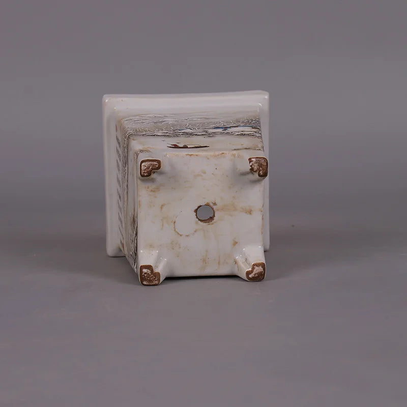Chinese Snowscape Pastel Porcelain Flower Pots – Antique-Style Planters