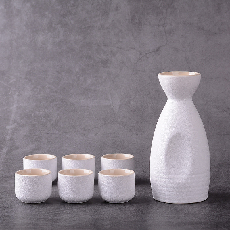 Japanese and Korean Ceramic Wine Set - Seven Pieces