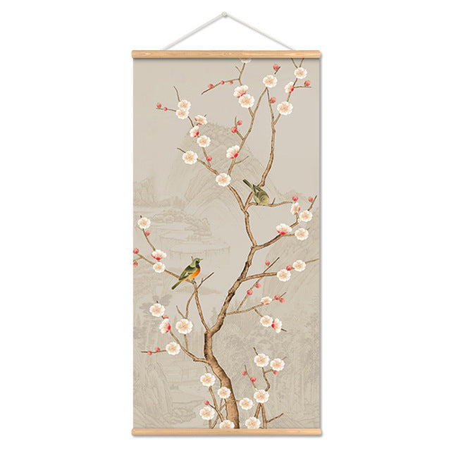 Flower Art Scroll Wall Mural