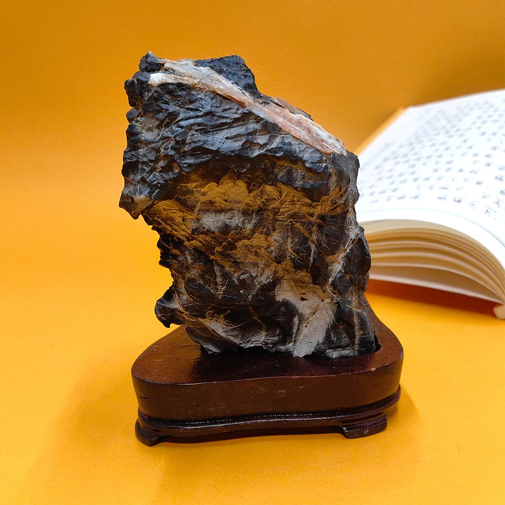 Suiseki Stone Sculpture Stone Collection Asian Natural Stone Mountain Rock Office Decoration Rough Stone Men gift