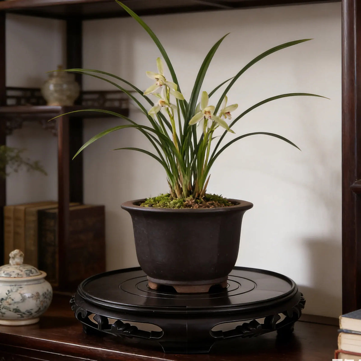 12" Oriental Circular Plant & Fishbowl Stand – Vintage-Style Pedestal Base for Vases & Pots