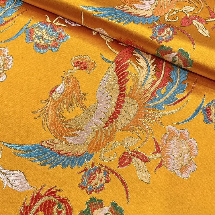 Chinese Wind Phoenix Dragon Embroidered Cheongsam Fabric