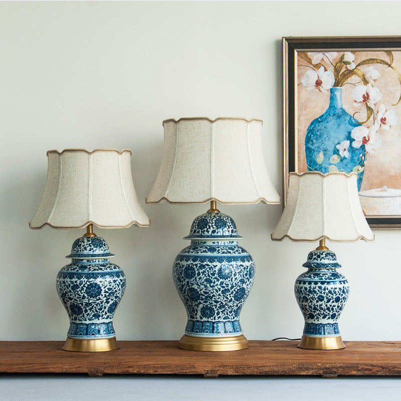 New Chinese Table Lamp Blue and White Porcelain