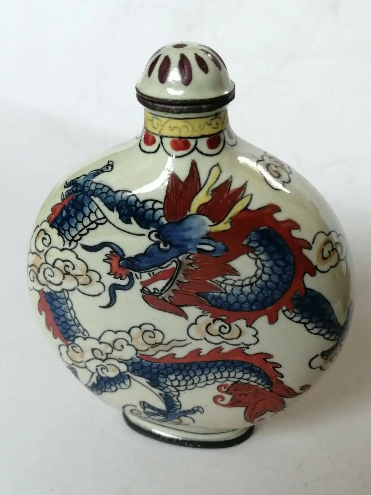 Chinese Antique Cloisonne Enamel Painted Snuff Bottle