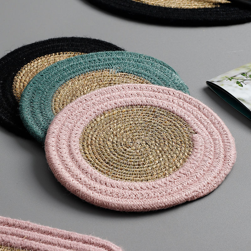 Japanese Style Breathable Jute Woven Thickened Placemat