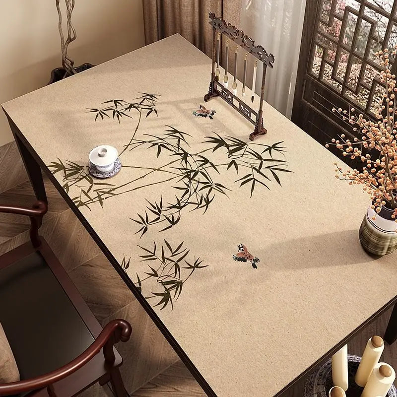 1pcs Landscape style calligraphy desk cushion tablecloth rectangular diatomaceous earth office desk desktop protective cushion