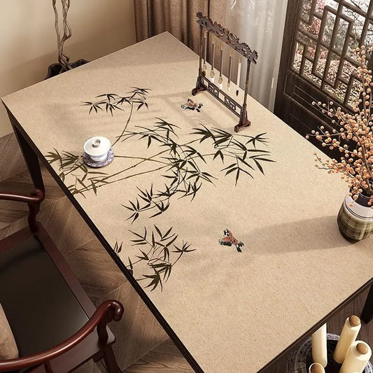 1pcs Landscape style calligraphy desk cushion tablecloth rectangular diatomaceous earth office desk desktop protective cushion