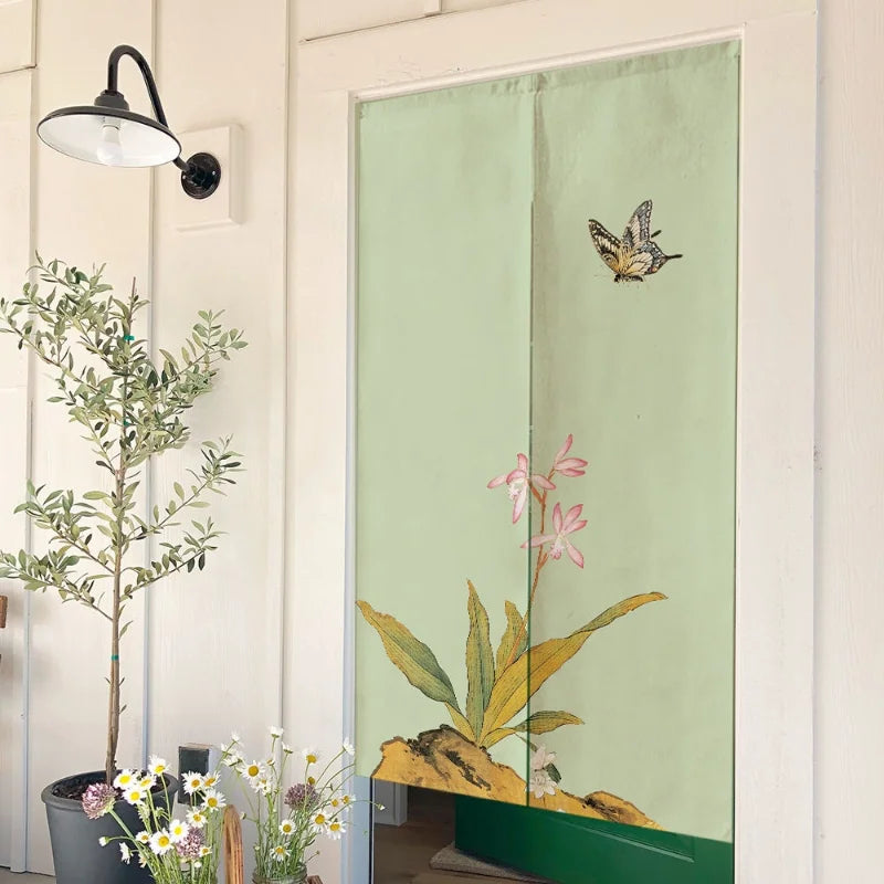 Vikama Chinese-Style Zen Half-Door Curtain – Fabric Partition for Home & Kitchen