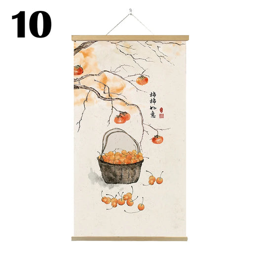 Japanische Ukiyoe Leinwandposter und Drucke, Heimdekoration, Wandbilder mit Massivholz-Hängerolle