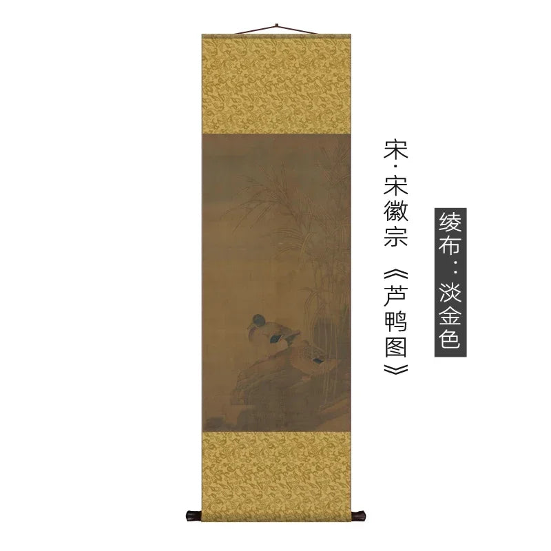 Antique Hanging Paintings Teahouse Scroll Decorative Painting Famous Silk Hanging Paintings Room Decor Aesthetic Wall Art