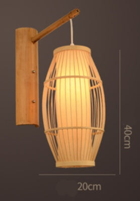 Woven Bamboo Chinese Bamboo Art Wall Lamp