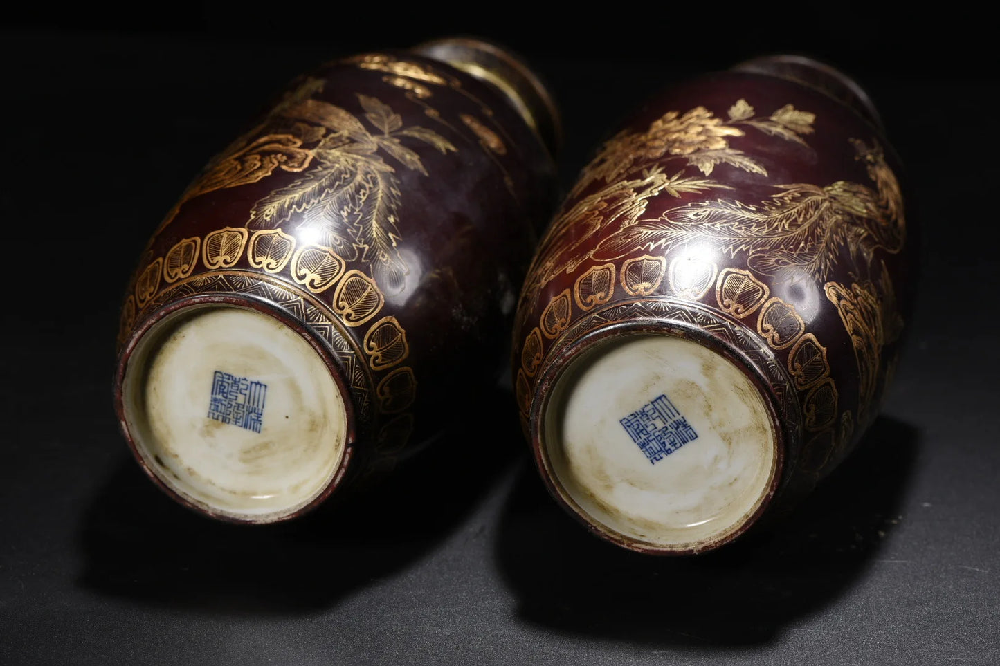 9" Tibetan Porcelain Phoenix & Peony Vases (Pair) – Asian Home Decor