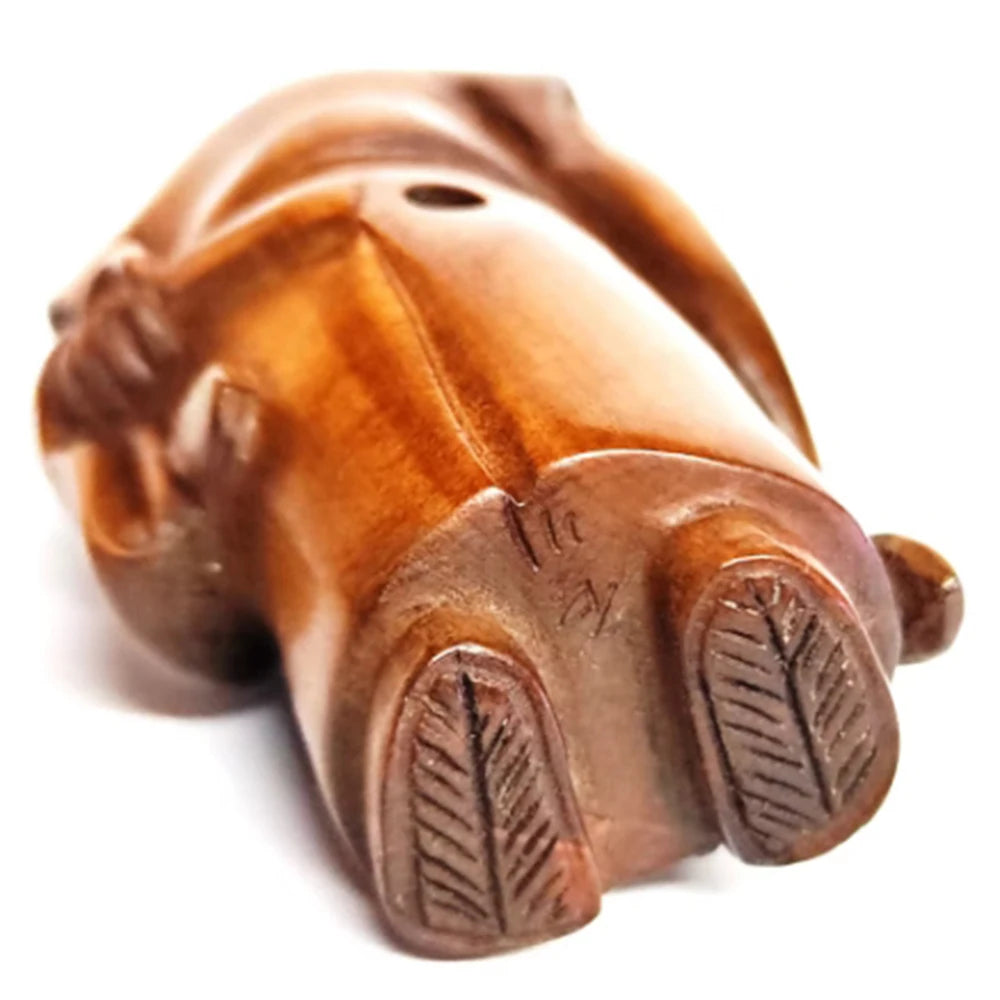 2" Buchsbaum Samurai Netsuke Figur – Japanische Miniaturkunst