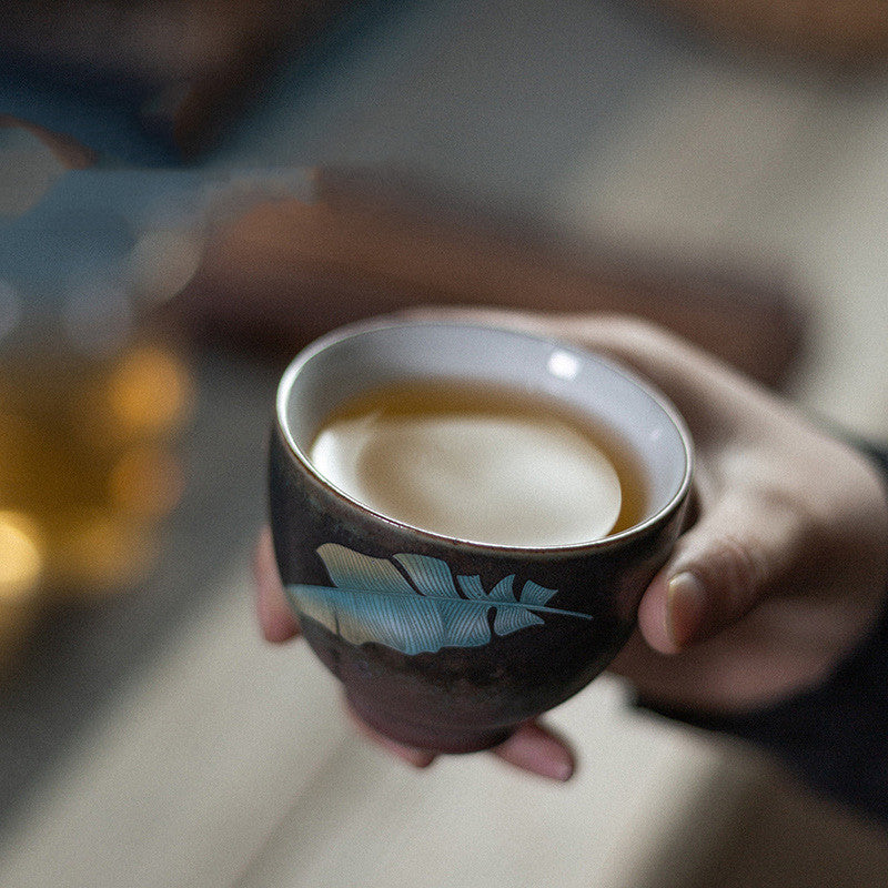Chinese Kiln Ceramic Set of Five Cups in Gift Packaging