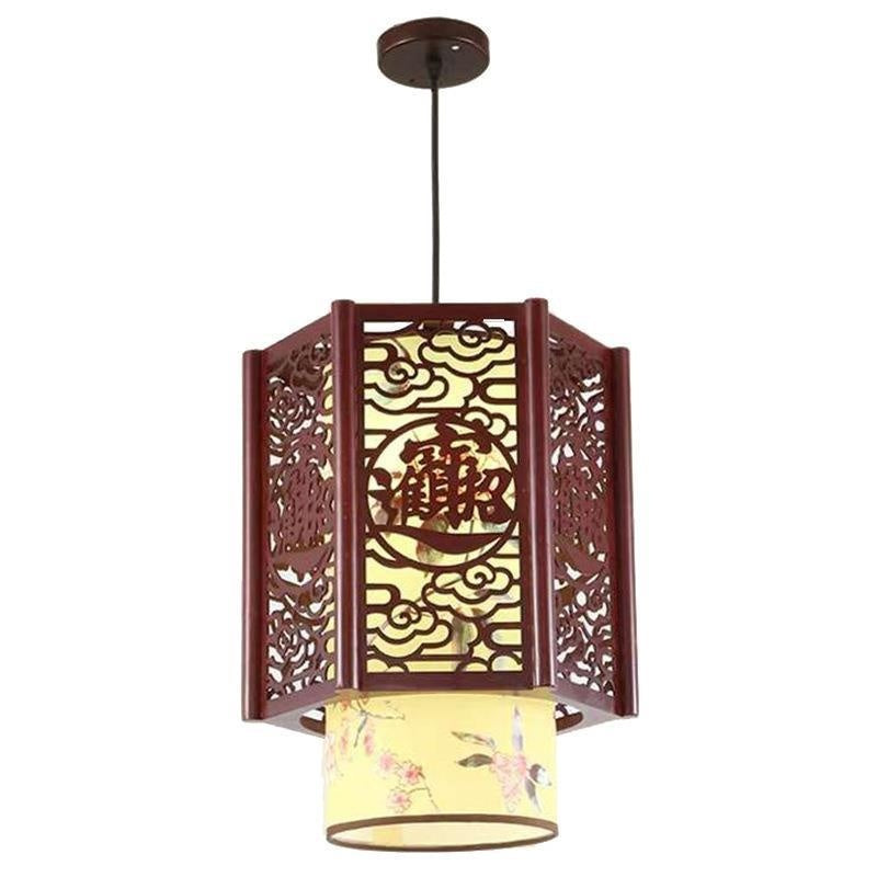 Chinese Antique Style Wooden and Fabric Lanterns