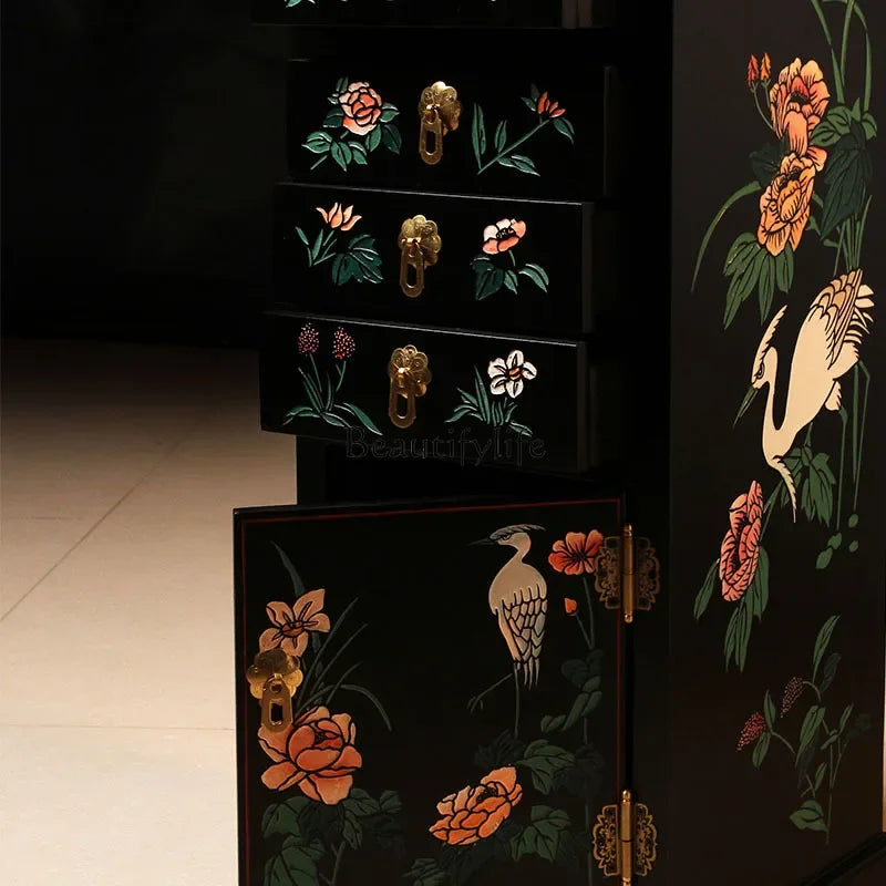 FG11New Chinese Style Six Drawers One Cabinet Simple Home Hallway Storage Light Luxury Modern Antique