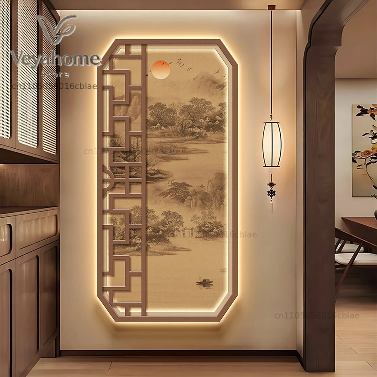 Illuminated Landscape LED Wall Light – Luminous Shanshui Mural & Corridor Sconce
