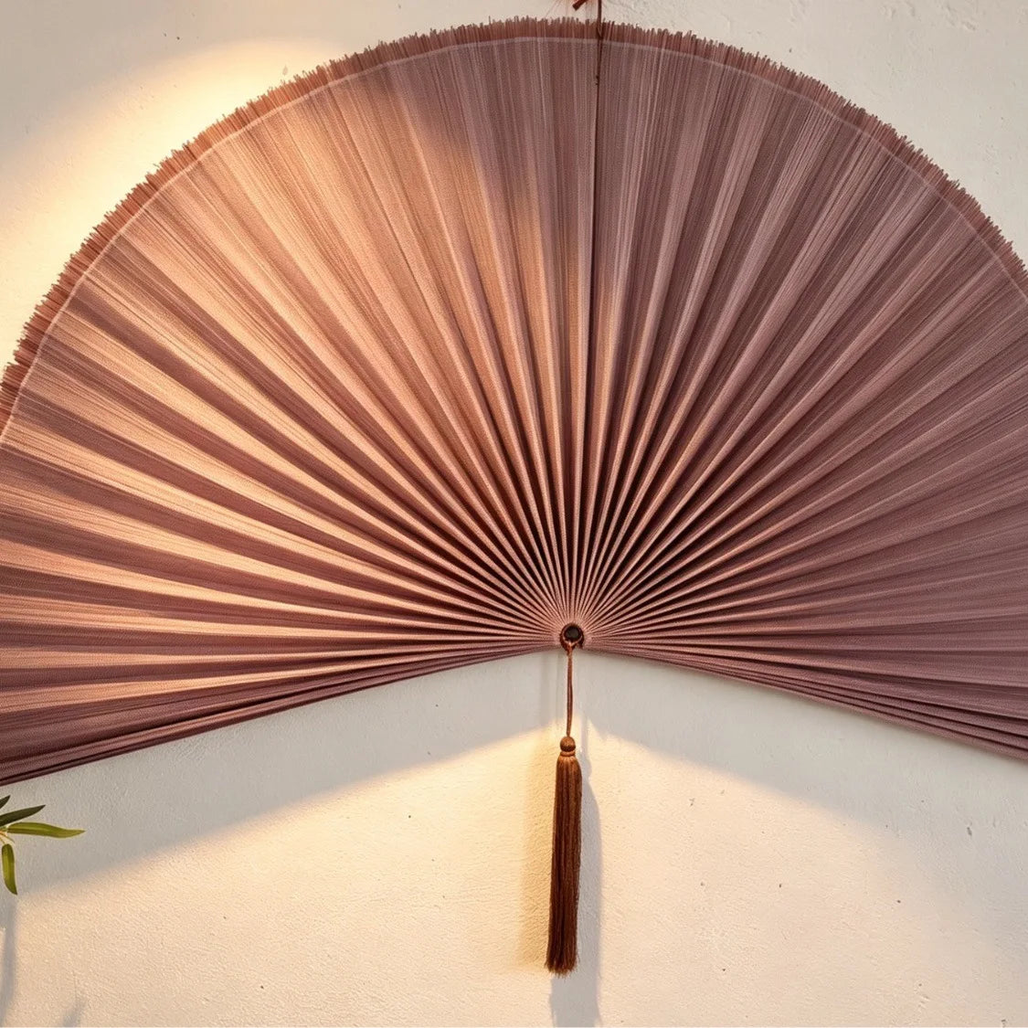 Handcrafted Bamboo Woven Hanging Fan – New Chinese Style Wall Decor & Scene Layout