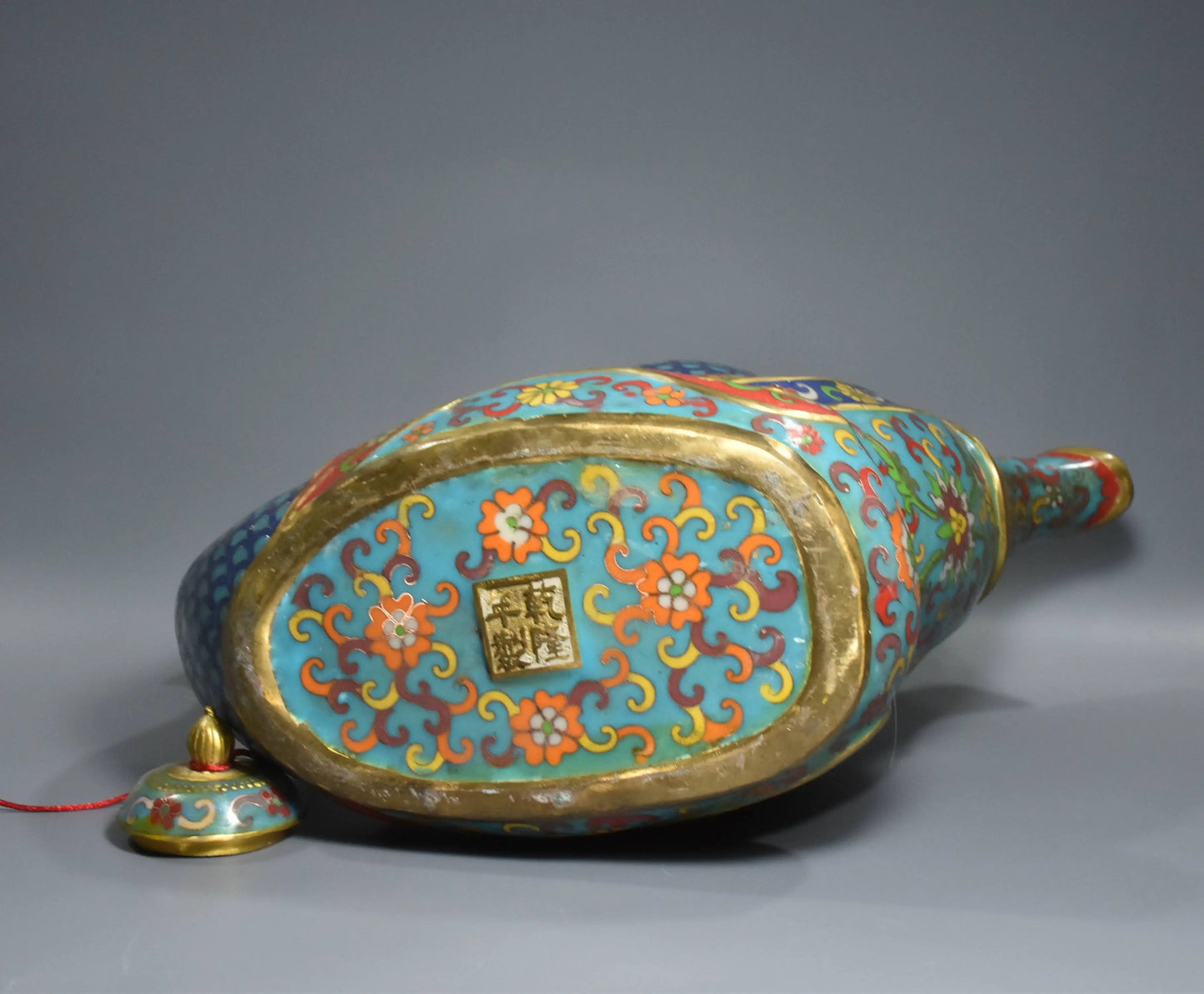15" Bronze Cloisonné Fish-Shaped Wine Pot – Temple Floral Vessel