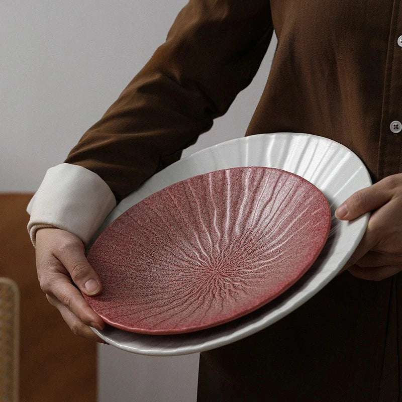 Wabi Sabi Stil Keramik Rund Kreativ Kalte Gerichte Nische High-End-Geschirr Hotel Restaurants Großhandel für den Heimgebrauch