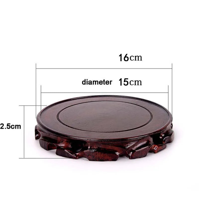 Retro Chinese Style 10-16cm Diameter Real Solid Wood Carving Imitation Old Round Base for Vase Teapot Statue Flowerpot