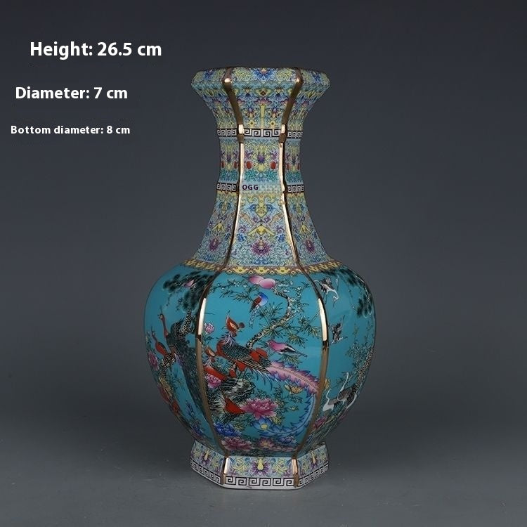 Ceramic and Porcelain Chinese Vase with Traditional Design