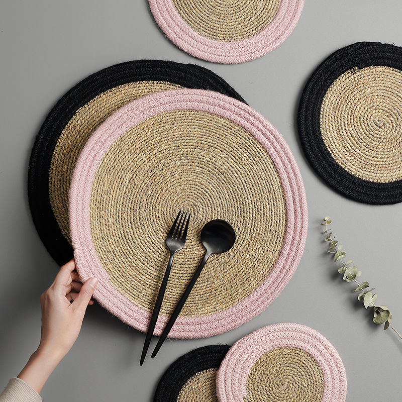 Japanese Style Breathable Jute Woven Thickened Placemat