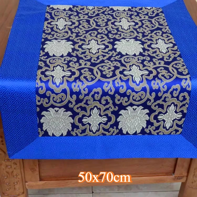 Tibetan Ethnic Style Brocade Tablecloth Home Interior Buddhist Hall Decoration Copy Scripture Cushion Cloth Religious Supplies