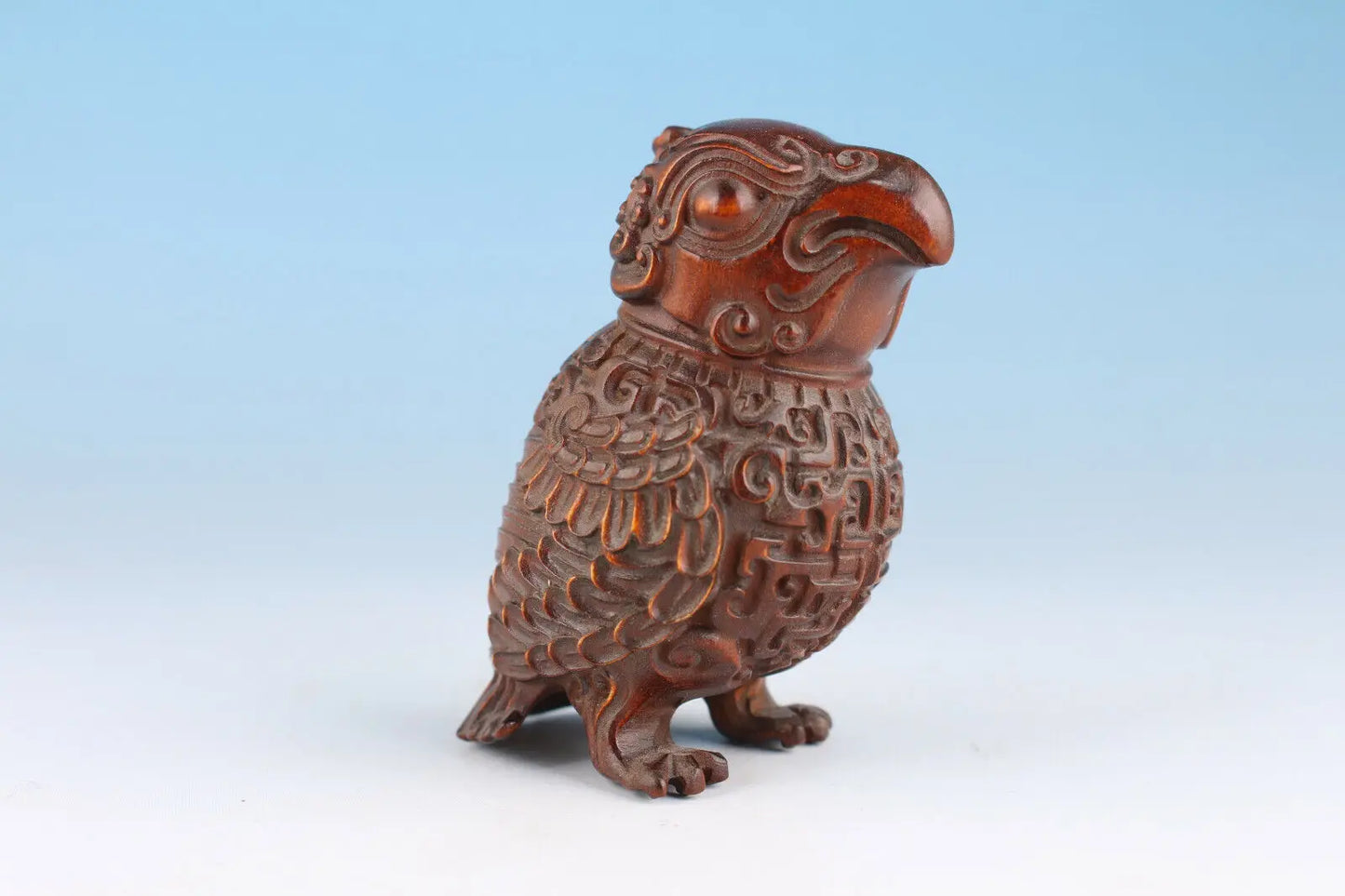 chinese boxwood handmade carving bird statue collectable netsuke good stand