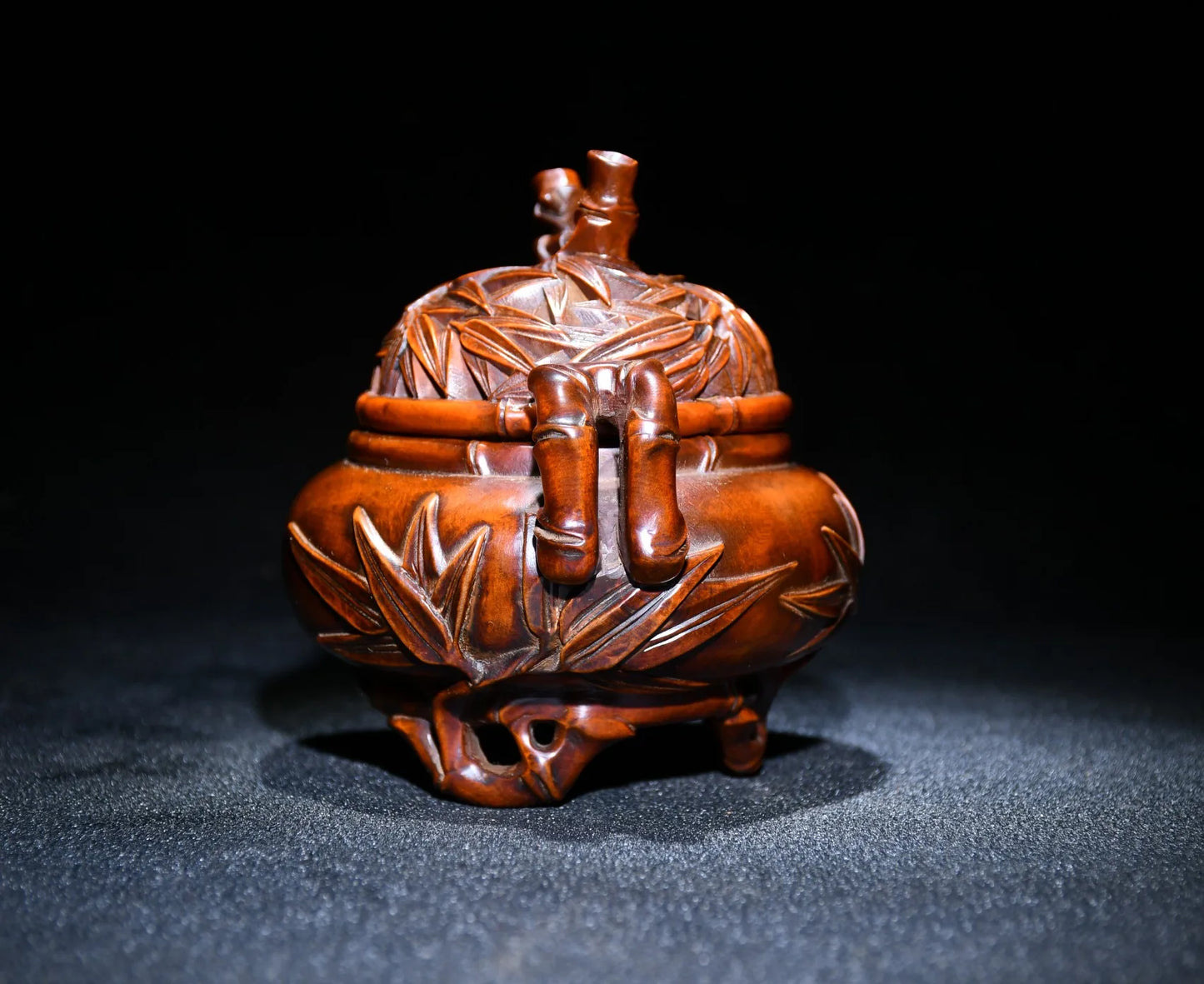 Tibetan Boxwood Bamboo Tripod Incense Burner (5")