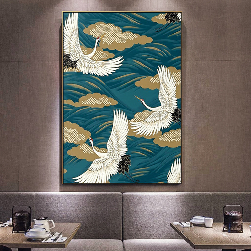 Abstract Chinese Bird Travel Sky Canvas Painting