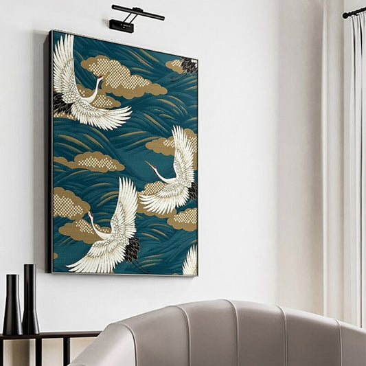 Abstraktes chinesisches Vogel-Reise-Himmel-Leinwandgemälde