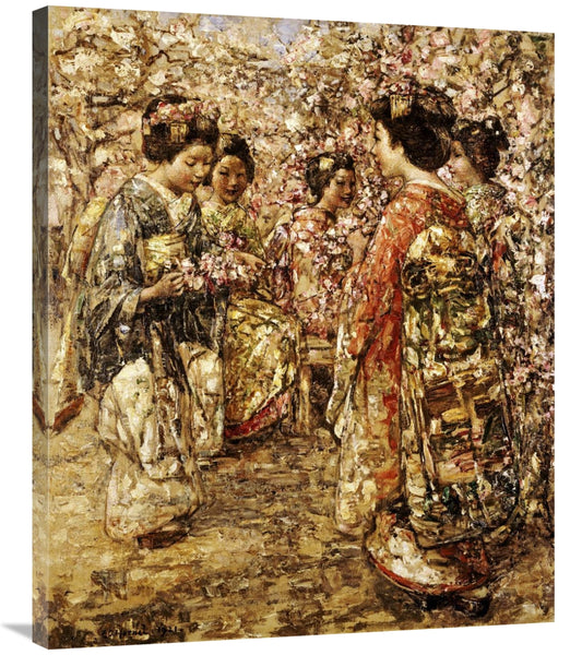 Global Gallery GCS-266583-36-142 36 pulg. Cinco niñas japonesas entre las flores de cerezo